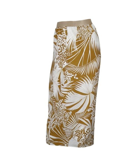 Me & Thee Metallic Push & Pull Tropical Print Wrap Sarong Skirt