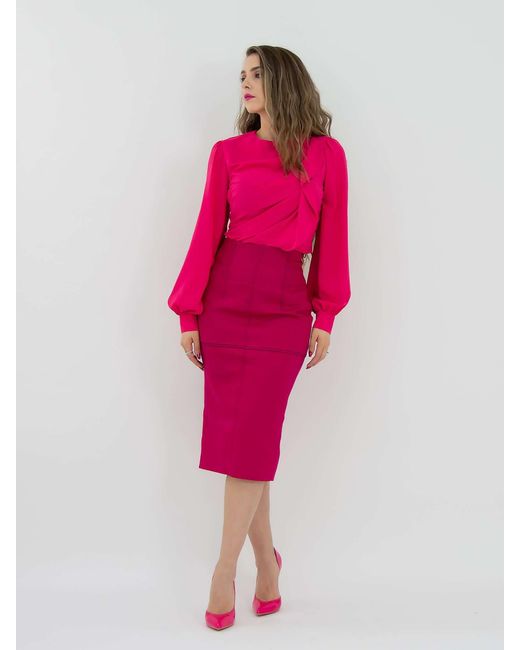 Tia Dorraine Red Dress To Impress Asymmetric Drape Blouse