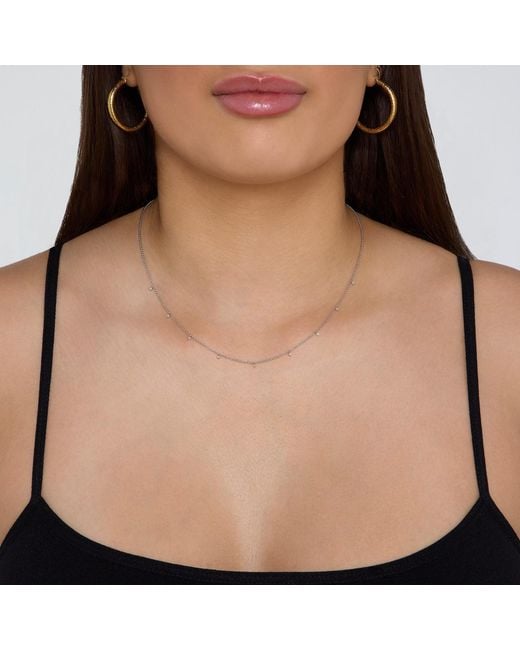 Kaizarin Metallic Eighteen Carat And Diamond Drop Necklace