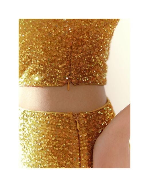 Elsava Brown Lina Sequin Top