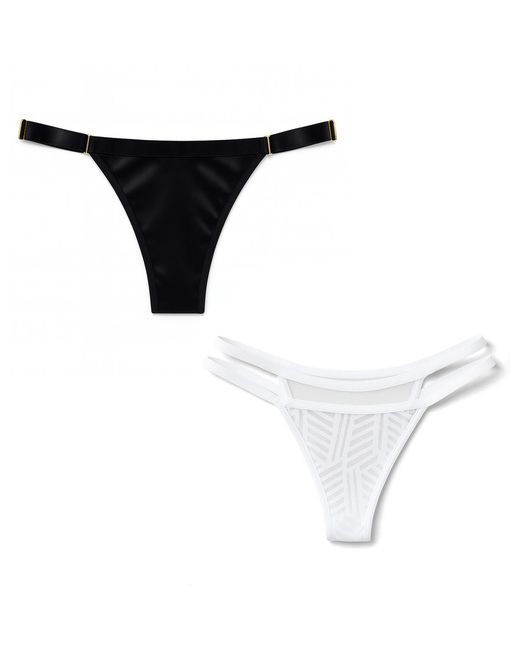 Zelf Intimates Black Adjustable Thongs Set – Sustainable & Mesh