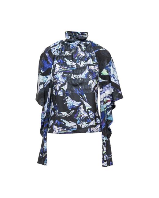ARTISTA Blue Dark Crystal Printed Drape Top
