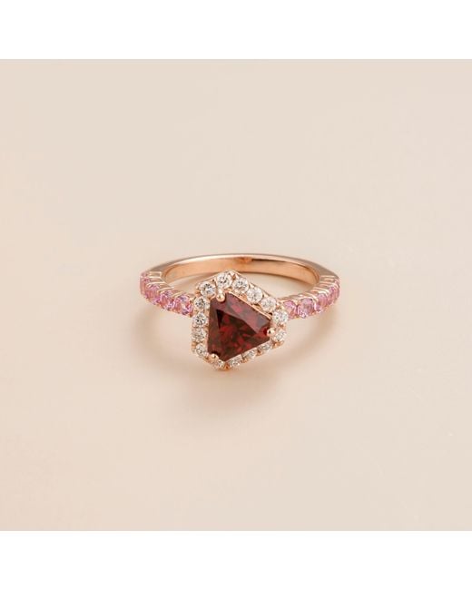 Juvetti Multicolor Rose Diana Rose Ring Ruby Diamonds & Sapphires