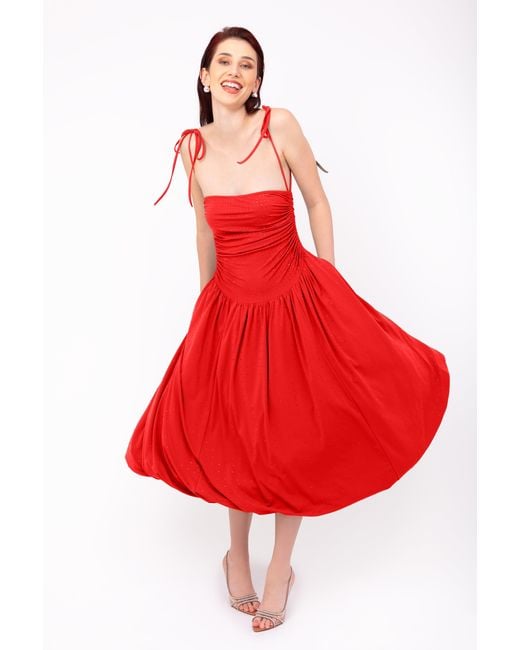 amy lynn red dress Amy Lynn Strapless Bow Mini Dress