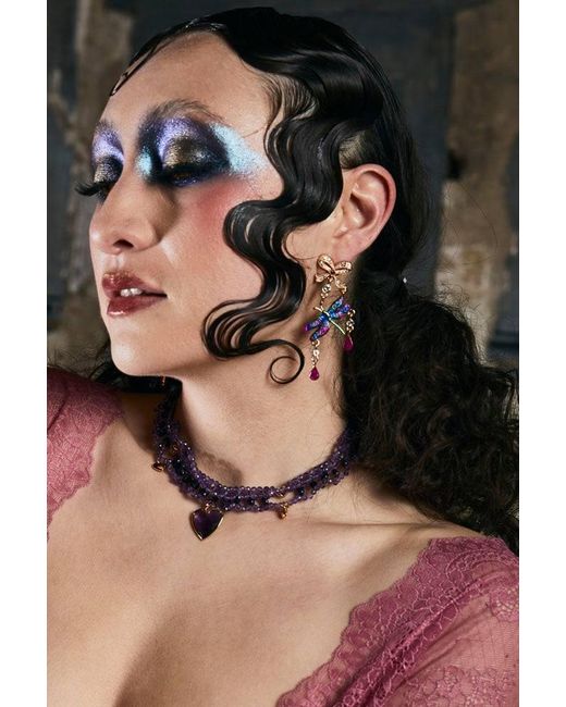 Natalia Petruch White Dragonfly Earrings