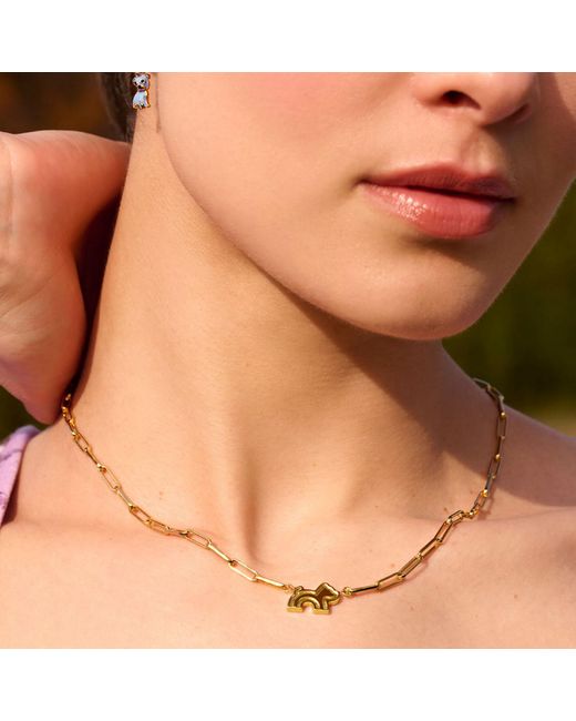 Cloud Haven Metallic Paperclip Chain Logo Necklace
