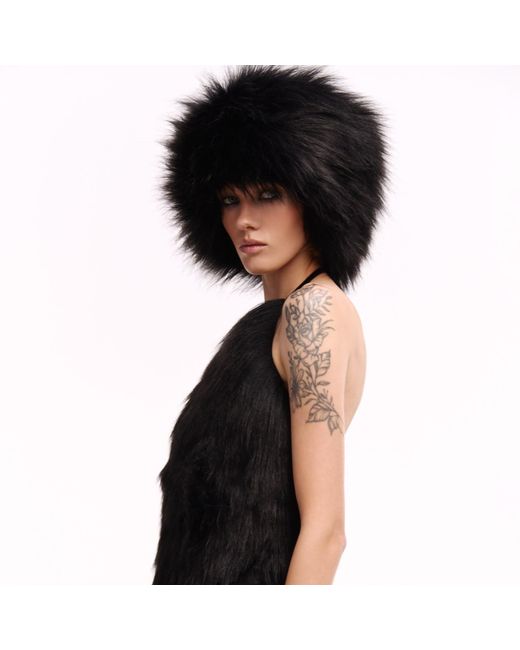 Serotoninn Black Faux Fur Hat