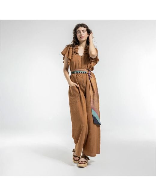 ARTISTA Brown Move Wide Leg Jumpsuit