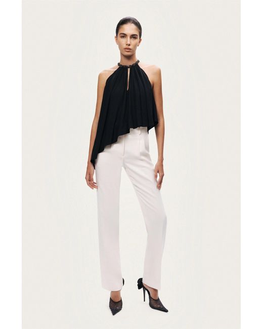 Nocturne Black Embellished Halter Blouse