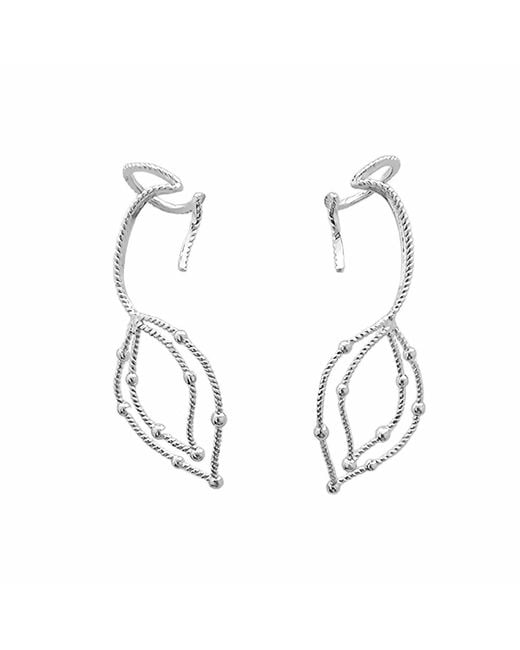 Bellatrix Metallic Leaf Ear Cuff Pair