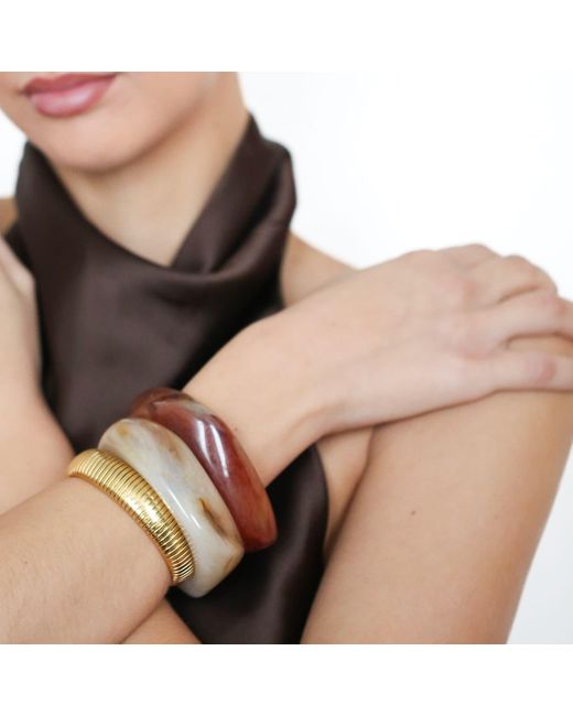 Miss Cecilia Metallic Ribbed Flex Bangle