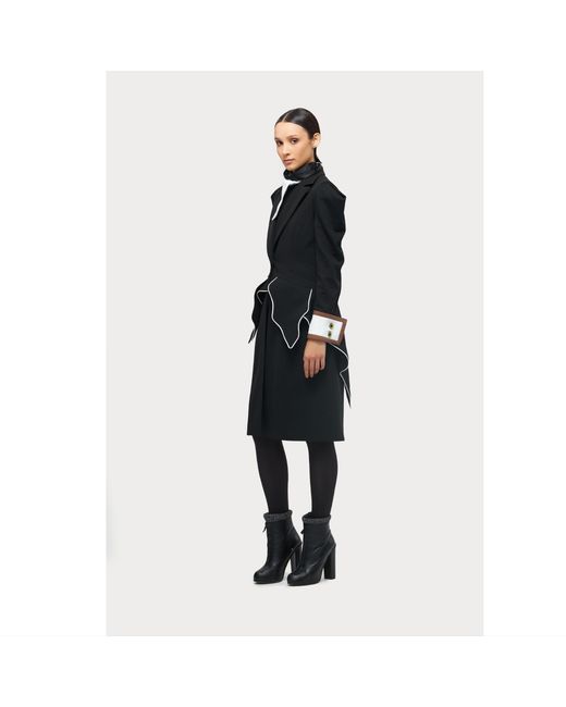 Julia Allert Black Modern Elegant Deep V-Neck Vest With Peplum Detail