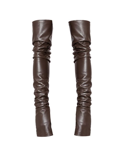 Metamorph Brown Extravagant Leather Long Gloves
