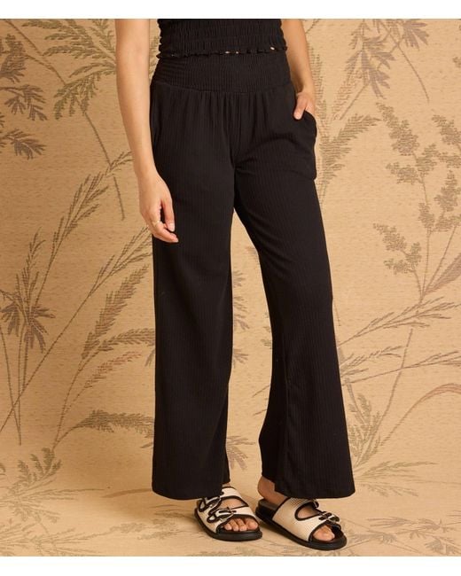 Known Supply Black Wide Leg Ribbed Pants