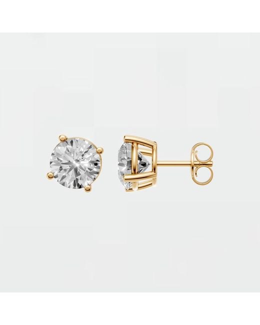 Aya Fine Jewelry White Brilliant Round Solitaire Lab Diamond Stud Earrings For