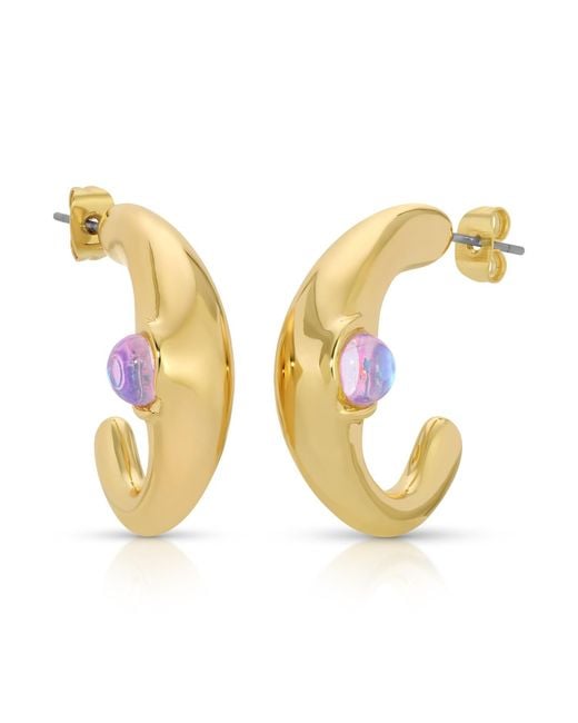 Leeada Jewelry Metallic Lune Earrings