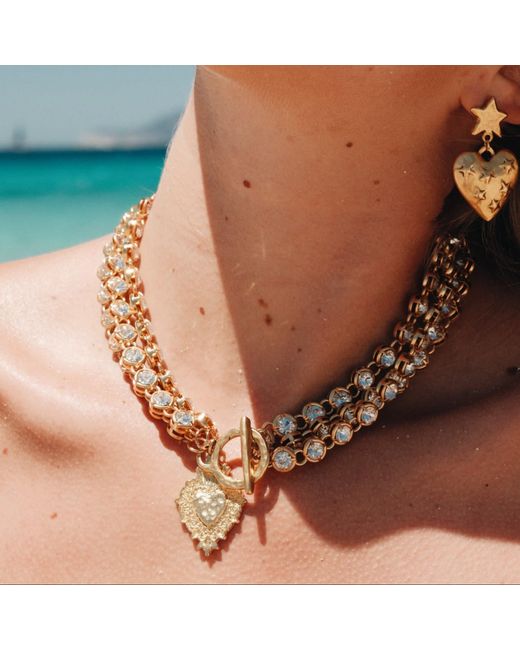 Sccollection Metallic Donatella Rhinestone Choker