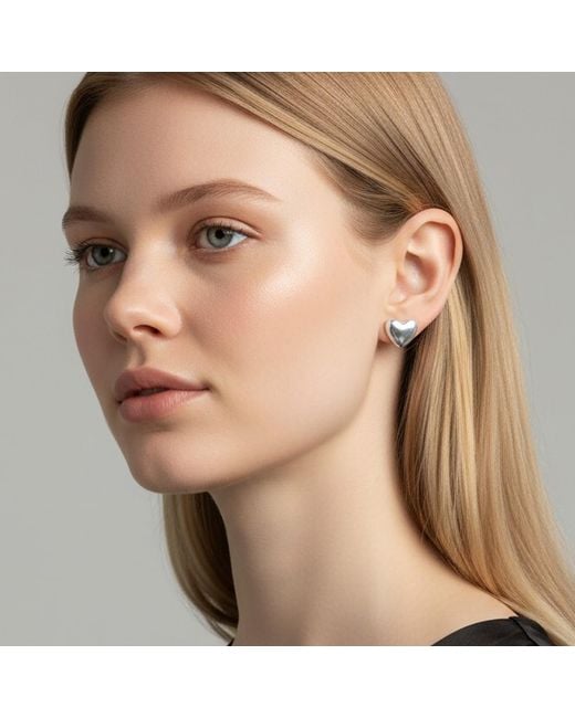 The Gala Gray Heart Stud Earrings