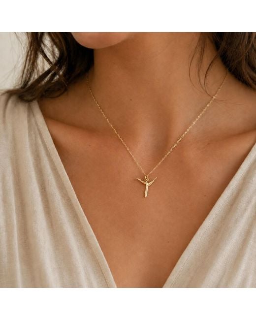 Mother Nature Jewelry Metallic Cross From Acacia, Handmade Leaf Necklace, Twig Pendant