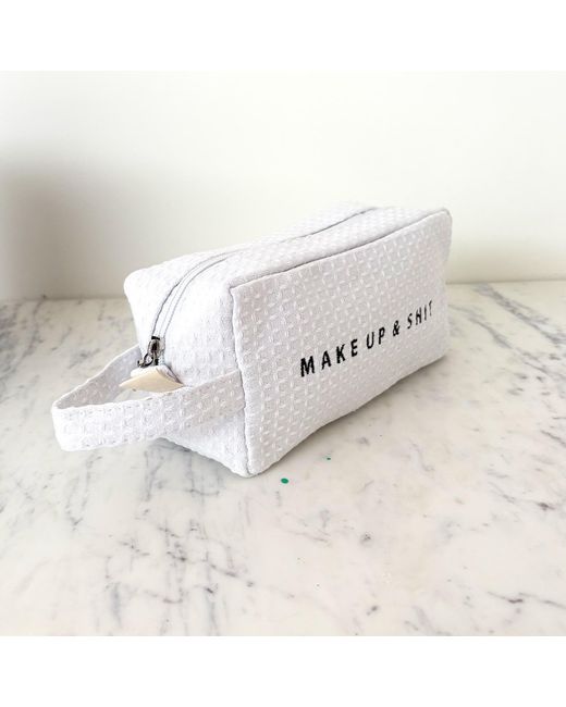 Lilly Loves White Make Up And Shit Cosmetic Bag