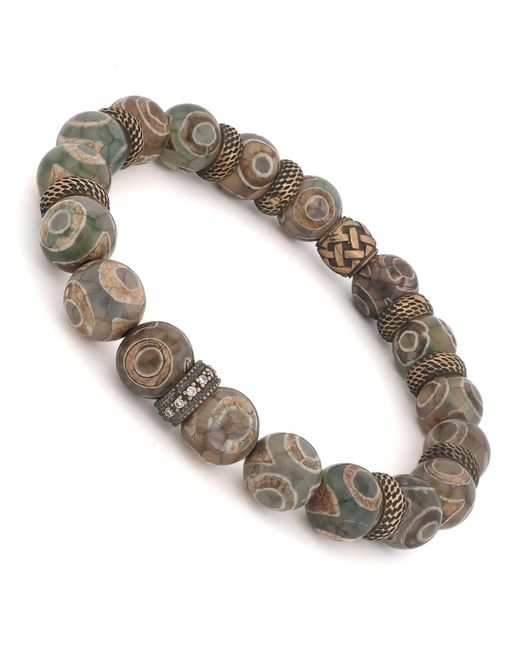 Ebru Jewelry Metallic Inner Power Bronze & Nepal Beaded Bracelet for men