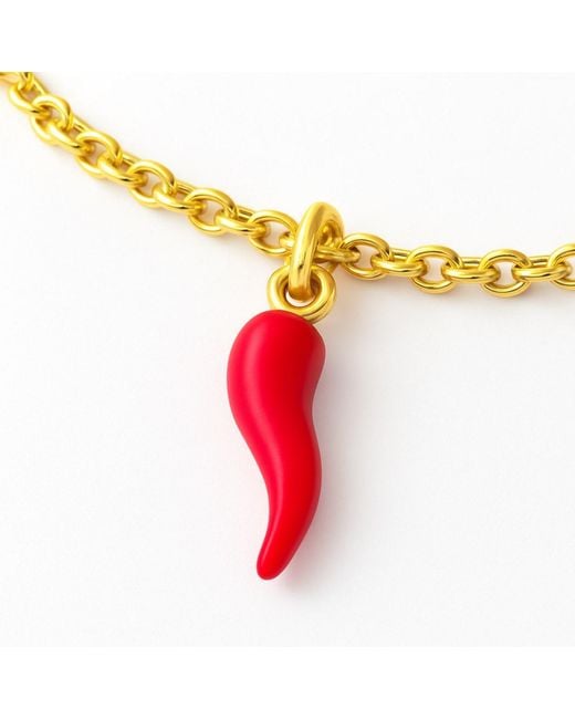 Unaloe Metallic Plated Bracelet With Horn Pendant
