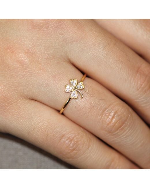 VicStoneNYC Fine Jewelry Metallic Lucky Clover Diamond Ring