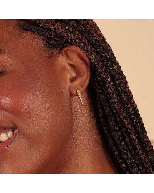 Esterah White Tapered Stud Earrings