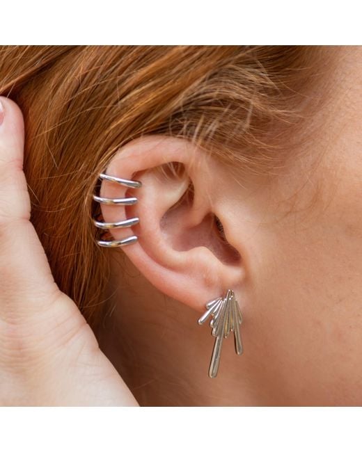 Lucy Quartermaine White Solid Sterling Waterfall High Ear Cuff