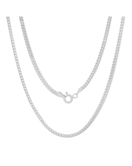 Kylie Harper Metallic Italian Sterling Box Franco Chain Necklace for men