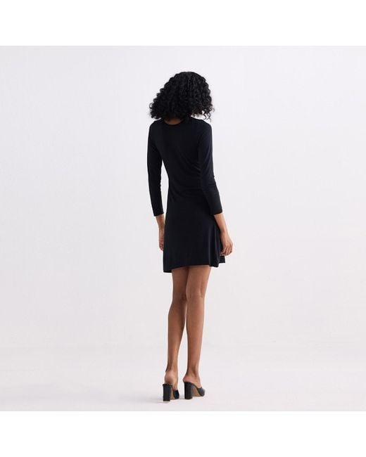 REISTOR Black Long Sleeves Fitted Short Dress