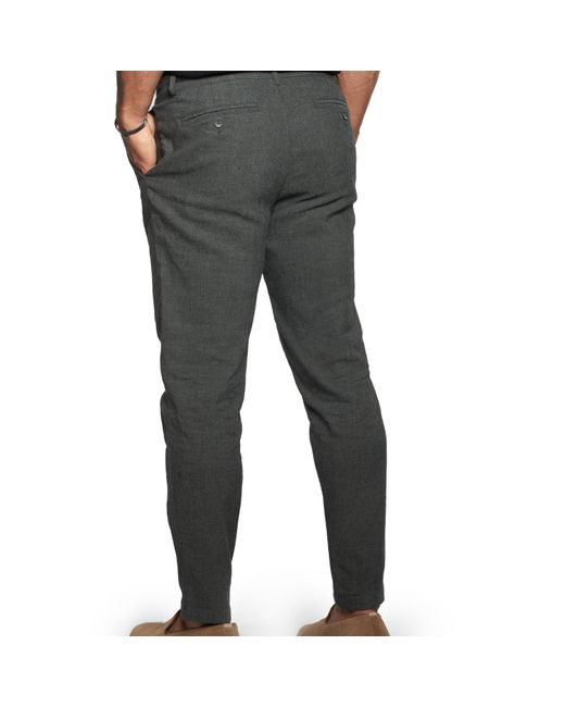 Weston Jon Boucher Gray Havana Comfort Linen Slim Pants for men