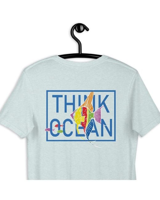 Anchor and Crew Blue Ice Think Ocean Fish Fluorescence Cotton Embroidered T-Shirt
