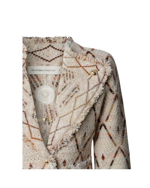 The Extreme Collection Brown Neutrals Jacquard Knit Jacket Parker