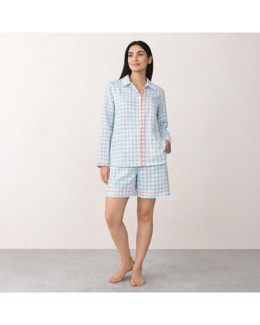 NoLoGo-chic Blue Gingham Set Shorts Pj Cotton