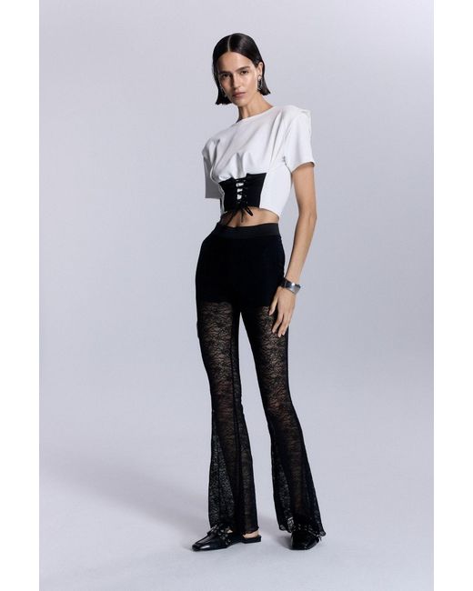 No'design White Elora Structured Shoulder Crop Top
