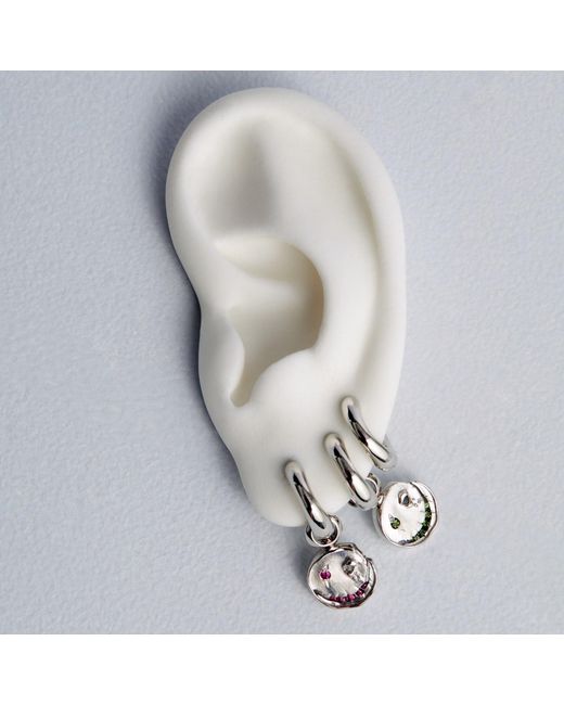 Kasun Metallic Smile Hoop Earrings – August – Peridot –