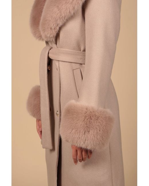 Santinni Pink Marlene Cashmere & Wool Coat