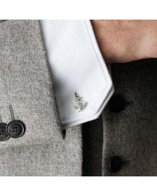 Lee Renee Metallic Anchor Cufflinks for men