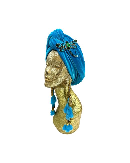 Julia Clancey Blue Azure Dragon Fly Dream Turban