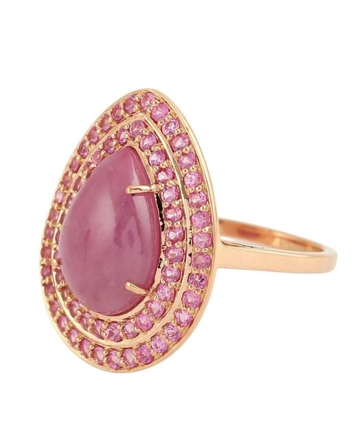 Artisan Pink Sapphire Halo Ring