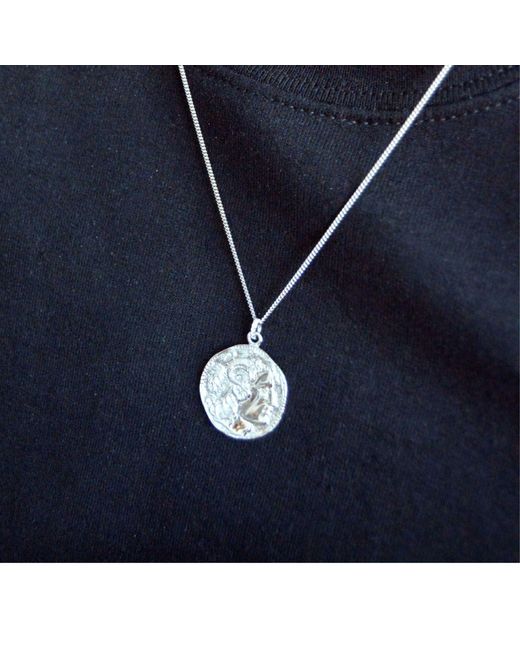 Seven Saints Metallic Alexander The Great Bust Antique Coin Necklace, Over Sterling