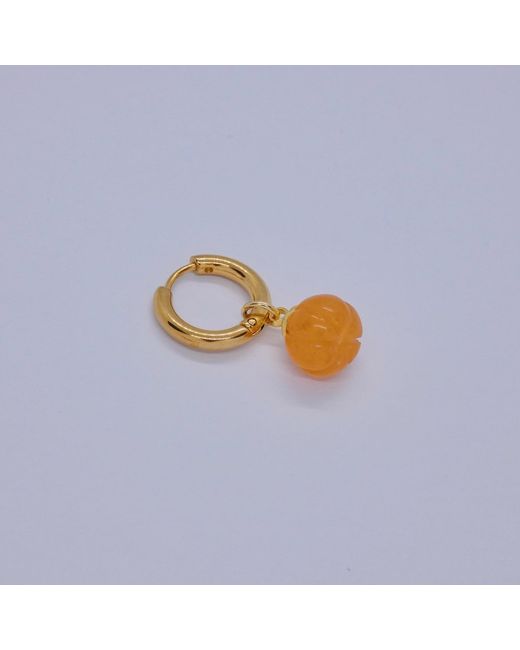 VALERIE CHIC Orange Pumpkin Aventurine Earrings 18K