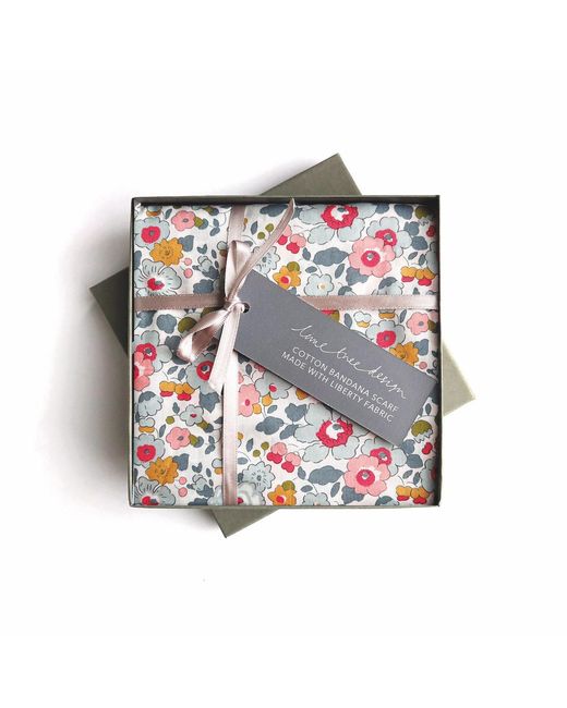 Lime Tree Design Gray Betsy Headscarf Made With Liberty Fabric