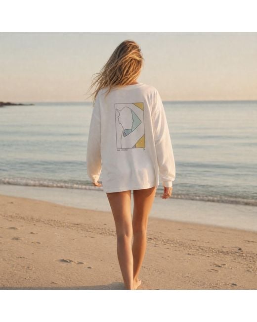 Sea_Washed White Organic Cotton Long Sleeve Top
