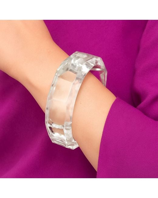Michael Nash Jewelry White Neutrals Susanna Crystal Faceted Acrylic Bangle
