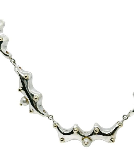 Tg-Jewellery by Tamara Gervasio Metallic Sea Slug Necklace – Sterling, 18Kt & Pearls