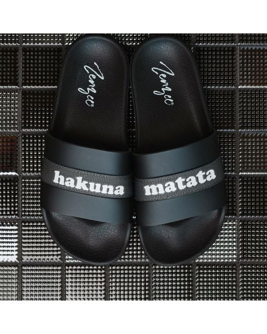 Zenzee Black Hakuna Matata Slide Sandals
