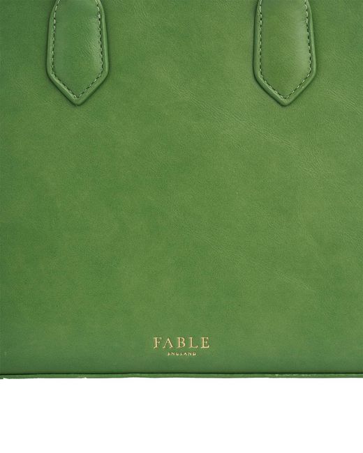 Fable England Green Garden Floral Structured Tote Bag Medium