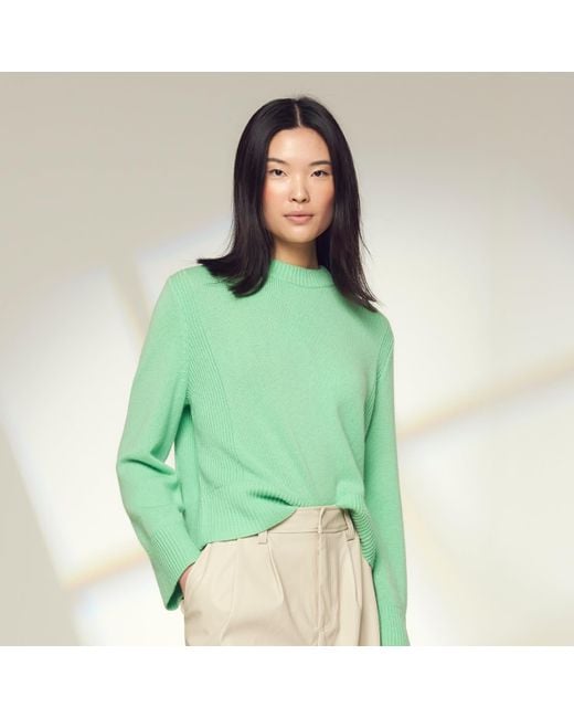 Loop Cashmere Green Cropped Cashmere Sweatshirt